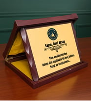 BK Gift Kişiye Özel Lüks Ahşap Kutulu Plaket, Ödül Plaketi, Mezuniyet Hatırası, Okul Plaketi
