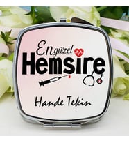 Kişiye Özel Hemşirelere Özel İsimli Makyaj Aynası