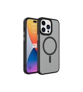 Apple iPhone 15 Pro Max Uyumlu Kılıf Mat Arka Yüzey Wireless Şarj Özellikli Zore Flet M-safe Kapak (Siyah)