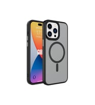 Apple iPhone 15 Pro Max Uyumlu Kılıf Mat Arka Yüzey Wireless Şarj Özellikli Zore Flet M-safe Kapak (Siyah)