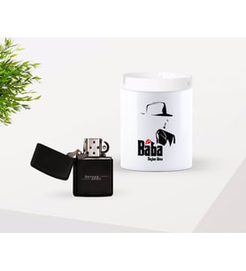 BK Gift Kişiye Özel Babalar Günü Hediyesi Baba Godfather Tasarımlı Seramik Kül Tablası ve Benzinli Çakmak Seti-7 (Model 1)