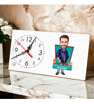 Kravatlı Öğretmen Hediyelik Karikatürlü Masa Saati
