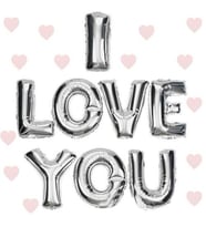 I Love You Folyo Balon Gümüş Renk 35 CM