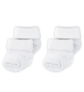 Novibaby 2'li Bambu Bebek Çorap I Snow White I 0-6 ay I Beyaz Yenidoğan Bebek Çorabı (Karışık)