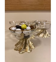 LOKUMLUK 6'LI ALTIN ORTABOY  METAL PİRİNÇ AYAKLI ÇAP 8 CM