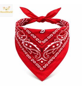 Kırmızı Kovboy Fuları Çocuk Bandana Western Desenli Boyun Fuları