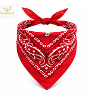 Kırmızı Kovboy Fuları Çocuk Bandana Western Desenli Boyun Fuları