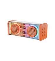 TURUNCU-BEYAZ KABLOSUZ HOPARLÖR - SPEAKER TAŞINABİLİR MP3 IŞIKLI USB ŞARJLI BT - AUX - TES 10 MT MEN