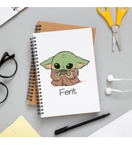Baby Yoda Tasarımlı  Defter Kişiye Özel