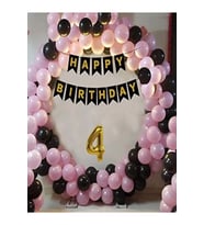 Pembe Siyah Doğum Günü Balon Zinciri