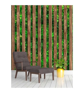 Dreamwall Bahçe Ahşap Lambri Çit Desenli Isı Ve Ses Yalıtımlı Sağlıklı Tekstil Duvar Kağıdı (Kahverengi)