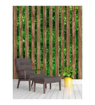 Dreamwall Bahçe Ahşap Lambri Çit Desenli Isı Ve Ses Yalıtımlı Sağlıklı Tekstil Duvar Kağıdı (Kahverengi)