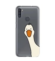 Samsung Galaxy M21 Uyumlu Sevimli Ördek Desenli Şeffaf Telefon Kılıfı