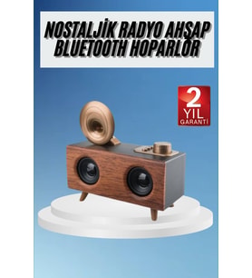 Gramafon Radyo Bluetooth Hoparlör Nostaljik Radyo FM Radyo