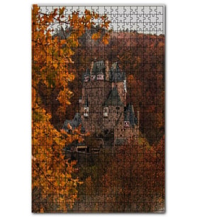 Cakapuzzle Sonbahar Renkleri İçindeki Rüya Şatosu Puzzle Yapboz MDF (Ahşap) (120 Parça)