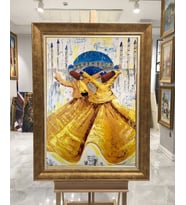 Altın Paspartulu Çerçeveli Tablo C528 (Gold)