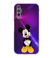 Huawei Nova 5t  Kamera korumalı Kapak Mickey Mouse Tasarımlı  Şeffaf Kılıf