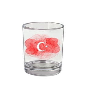 Türk Bayraklı Viski Bardağı - Türk Bayraklı Bardak (Standart)