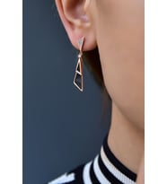 Papatya Silver 925 Ayar Gümüş Tasarım Geometrik Şekilli Küpe (Rose)