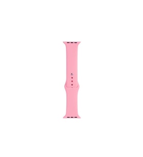 Apple Watch 7 45mm Uyumlu Band Serisi Klasik Kordon Silikon Strap Kayış (Pembe)