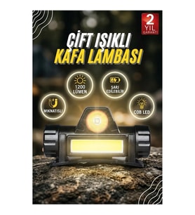1200 Lümen COB LED Şarjlı Mıknatıslı Kafa Lambası ve Çalışma Feneri