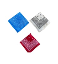 %100 Pamuklu Klasik Desen Unisex 3lü Bandana Seti Renkli Bandana Etnik Desenli A Kalite Bandana