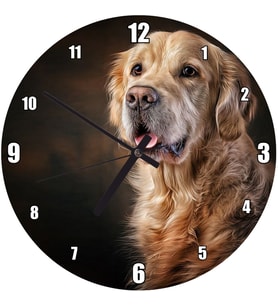 Cakatablo Güzel Golden Retriever Köpek Resimleri Duvar Saati