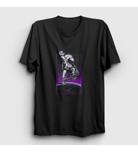 Presmono Unisex Siyah Skater Astronaut Uzay T-Shirt 289971tt