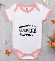 BK Kids Afkurma Tasarımlı Pembe Bebek Body Zıbın-1