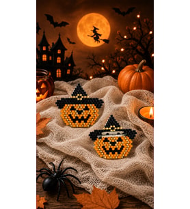 Miyuki Boncuk El Yapımı Balkabağı Halloween Cadılar Bayramı Broş - Yaka Iğnesi