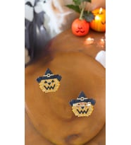 Miyuki Boncuk El Yapımı Balkabağı Halloween Cadılar Bayramı Broş - Yaka Iğnesi