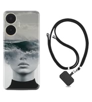 Realme C55 Kılıf Resimli Boyun Askılı İpli Desenli Silikon Mistic Woman 1361