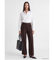 LCW EVERYDAY Kahverengi Beli Kemerli Pileli Kadın Krep Pantolon