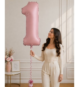 1 Rakamlı Pembe 76 cm Helyum Balon
