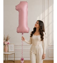 1 Rakamlı Pembe 76 cm Helyum Balon