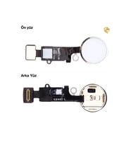 iPhone 7 Plus Home Tuşu - Gümüş / Silver Orta Tuş Butonu Parmak izi butonu açma-kapama butonu açma-kapama tuşu yan güç tuşu power tuşu home tuşu touch id parmak izi sensörü