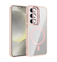 Galaxy S25 FE Kılıf Standlı ve Kamera Lens Hediyeli M-Safe Şarj Özellikli Zore Etro Kapak