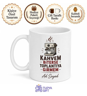 Kahve Makinesinin Başından Ayrılmayan Ofis Tiryakisi Kupa Bardak Hediye