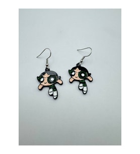 Powerpuff Girls Buttercup Figürlü Küpe – Sevimli ve Eğlenceli Tasarım