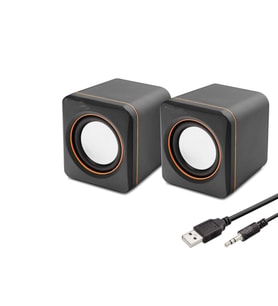 Masaüstü Hoparlör 1+1 USB + 3.5mm - Siyah HD6049