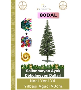 #YılbaşıAğacı Yılbaşı Çam Ağacı Sık Yapraklı Kaliteli Dekoratif Yeşil Ayaklı Yeni Yıl Noel Paket 90