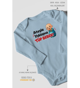 Ateşle yaklaşma tüp bebek Uzun Kollu Çıtçıtlı Bebek Body