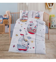 Clasy %100 Pamuk Ranforce Bebek Nevresim Takımı Teddy's V1 Mavi