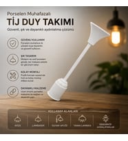 Tij Duy Takımı - E27 Uyumlu - Porselen Muhafazalı