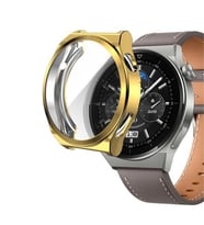Microsonic Huawei Watch GT 3 Pro 43mm Seramik Kılıf 360 Full Round Soft Silicone Gold