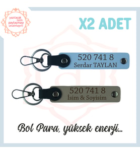 Kül Gri-Gök Mavi, İsminize Özel Manevi Huzur, Sevdiklerinize Hediye 520 741 8 Sayılı 2'li Anahtarlık