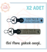 Kül Gri-Gök Mavi, İsminize Özel Manevi Huzur, Sevdiklerinize Hediye 520 741 8 Sayılı 2'li Anahtarlık