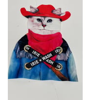 25X19 CM ŞAPKALI KEDİ APLİK ARMA YAMA AKSESUAR