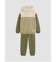 LCW Kids Yeşil Renk Bloklu Erkek Çocuk Sweatshirt Ve Eşofman Altı