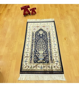 Mihraplı Ağaç Hayatı Desenli 70x120 CM İpek Seccade